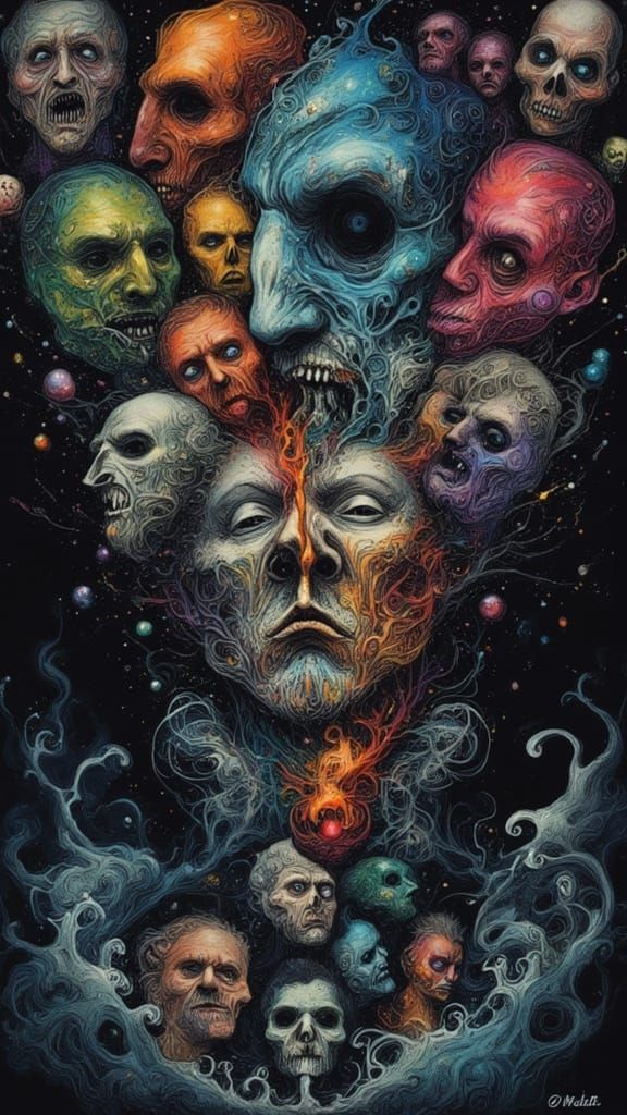 Mindscape of Emotions: Faces of Contemplation and Anger