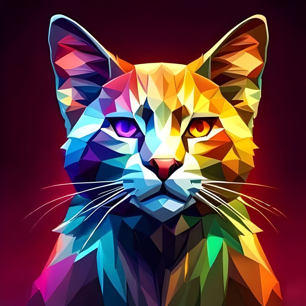Polygonal Fractal Cat Concept Art
