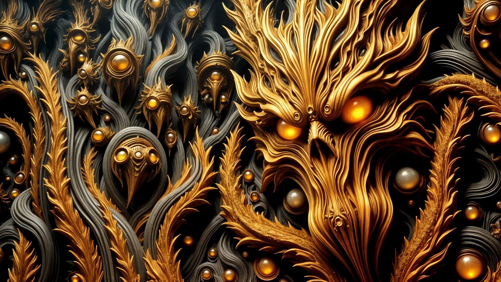 Honeycomb Hive on Skyscraper in Biomechanical Surrealism