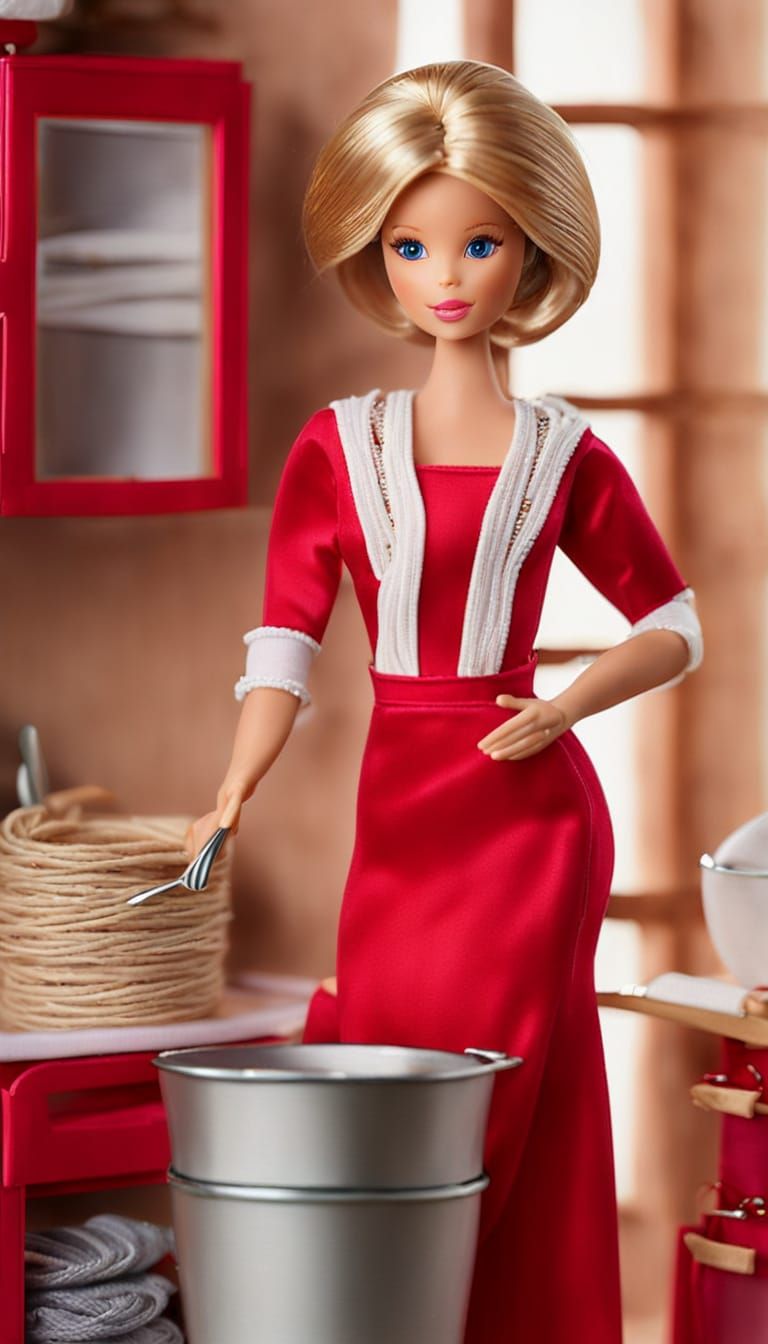 Vintage-Inspired Homemaker Barbie in Warm Colors
