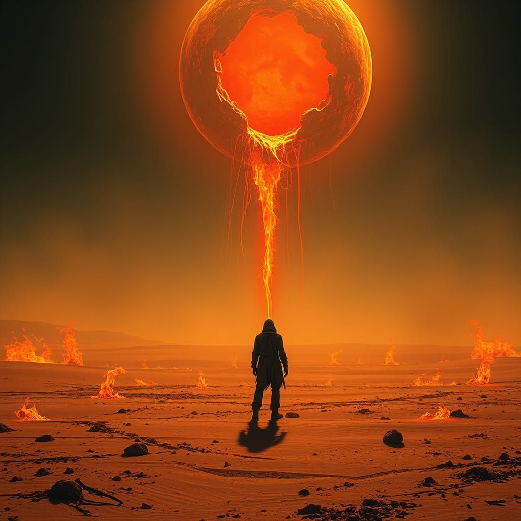 Burning Desert: A Surreal Photorealistic Vision