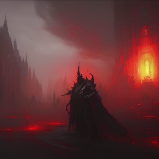 Demonic Hellscape in Dark Fantasy Style