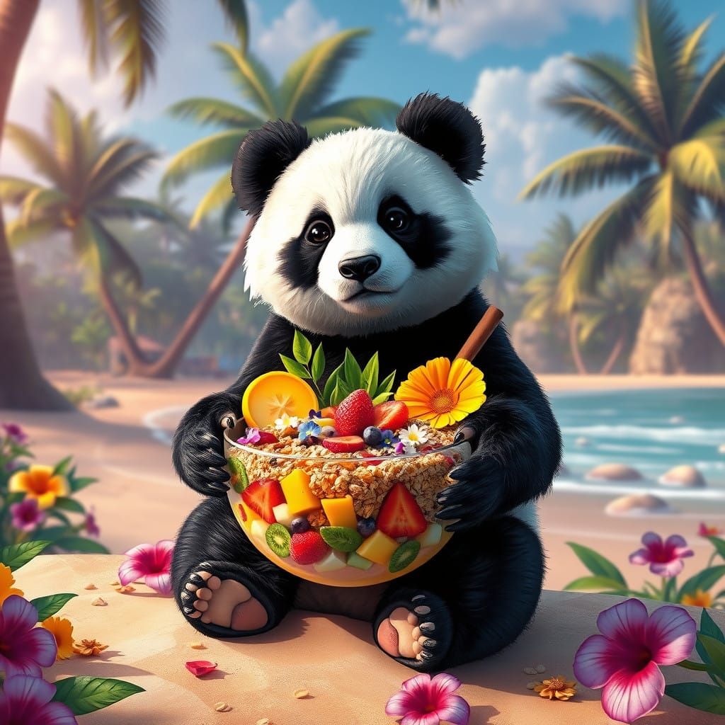 Vibrant Panda in Tropical Brazilian Oasis