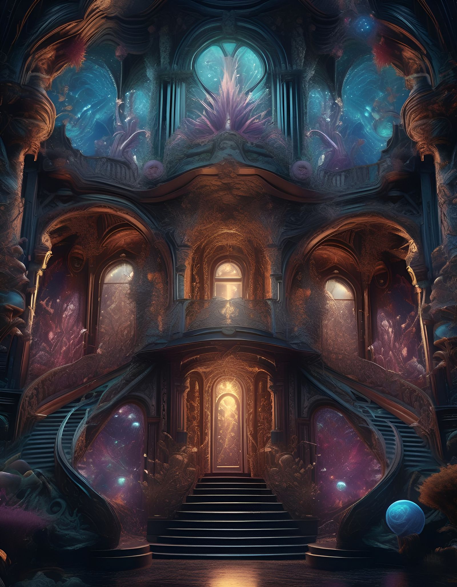 Hyperrealistic Abstract Digital Art in Noir Coloration