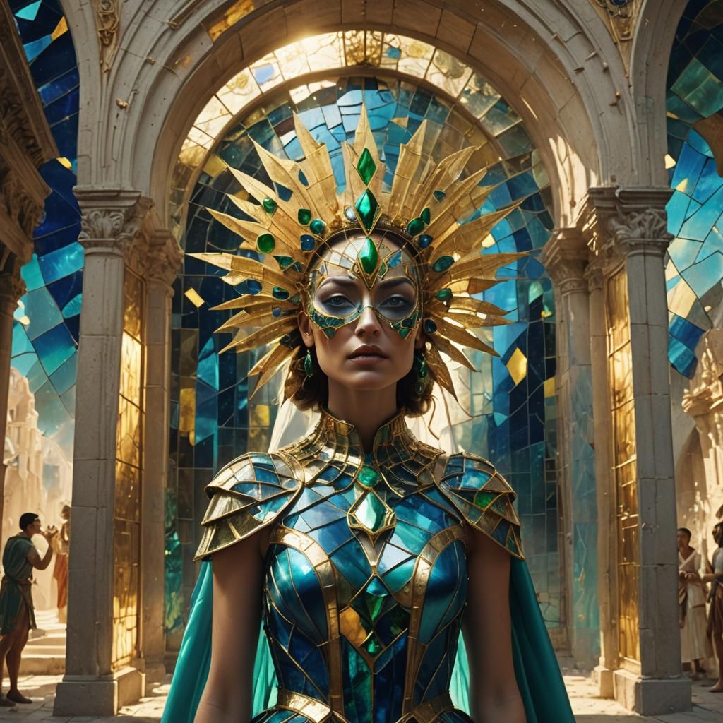 Girl in Mirror Mask: Surreal Digital Art