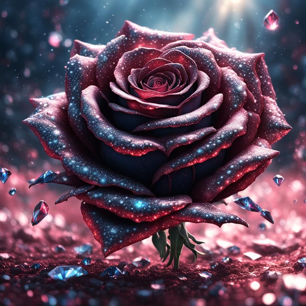 Diamond Rose: Detailed Matte Painting in Deep Color