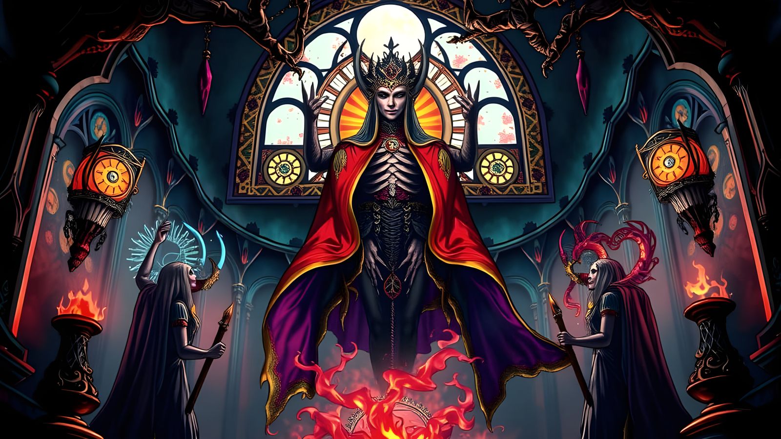 Eldritch Gothic Cathedral in Vibrant Surrealist Style