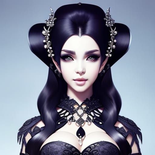 Gothic Woman Portrait in Ultra-Realistic Detail