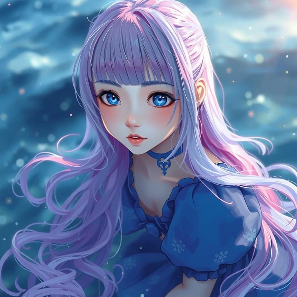 Girl with Pink and Blue Hair in Graffiti Art
