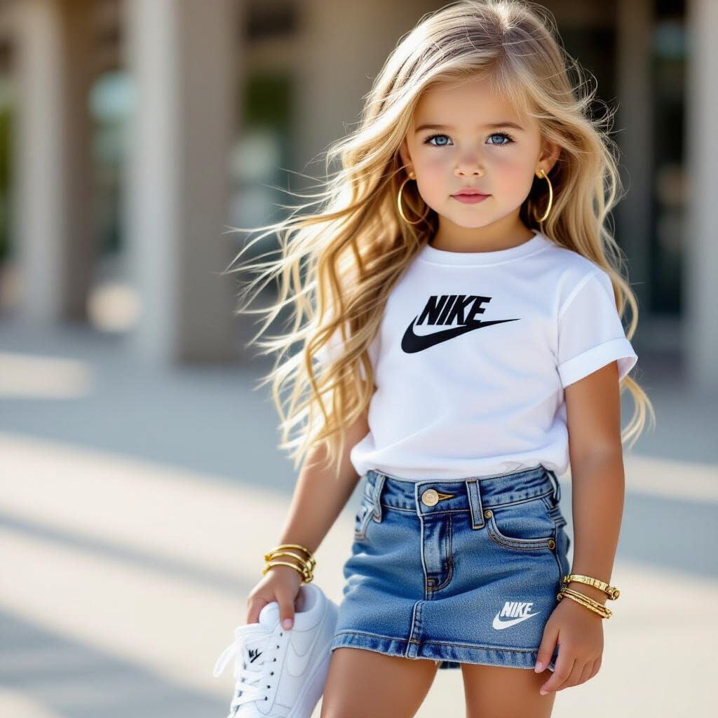 Hyperrealistic 3-Year-Old Girl with Blonde Hair and Blue Eye...