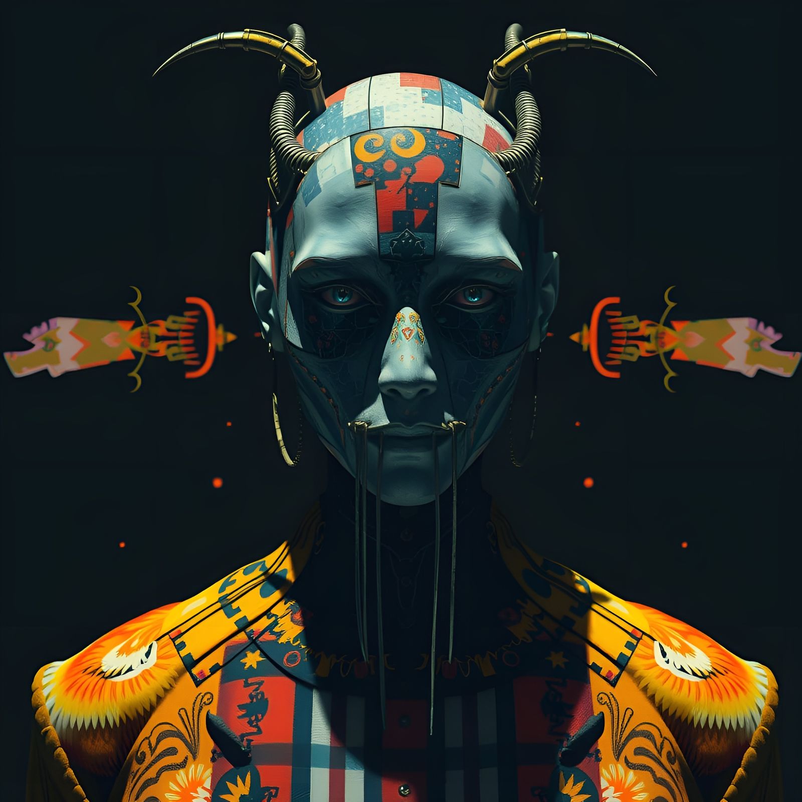 Surreal, Androgynous Entity Emerges from a Void