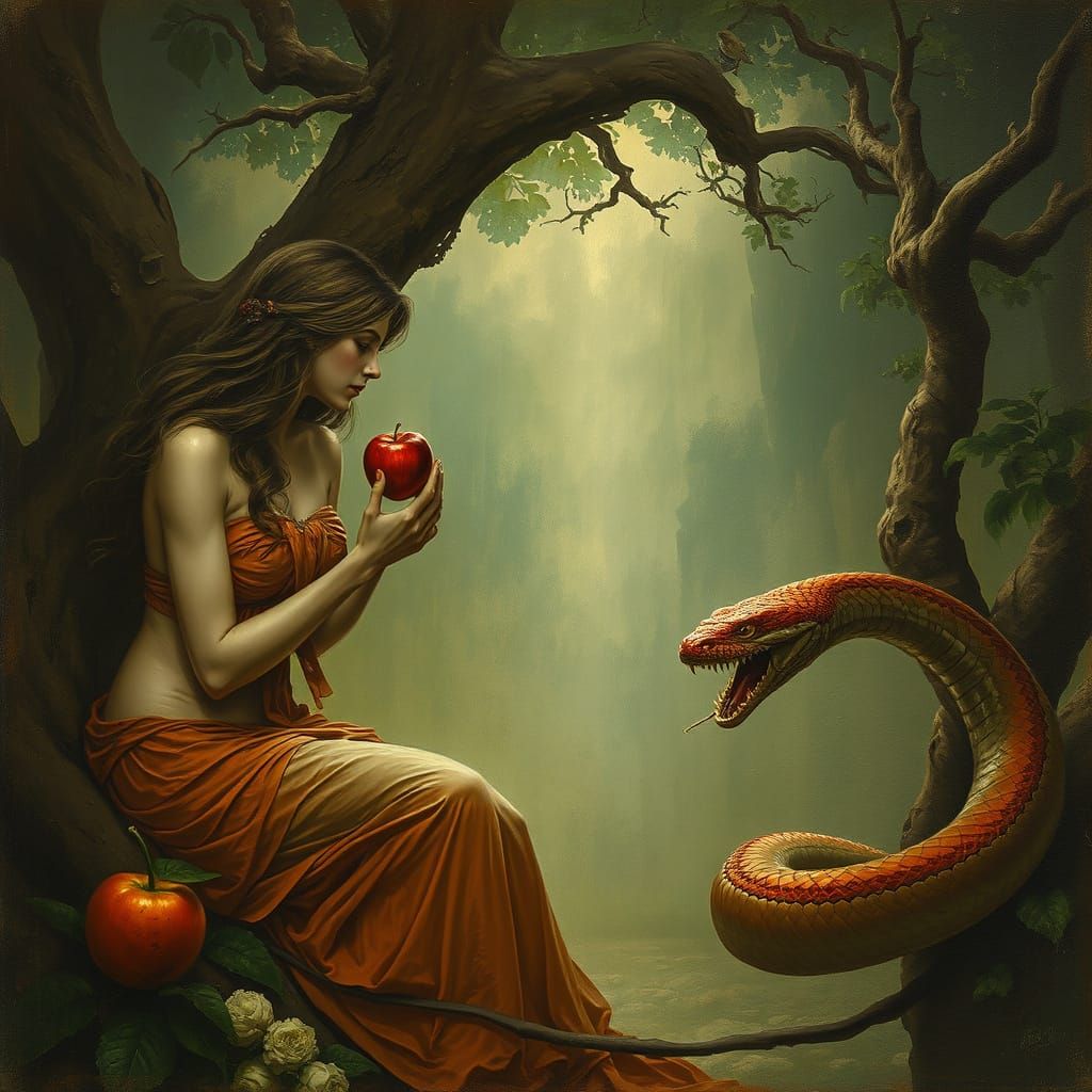 Eve and the Serpent in Eden