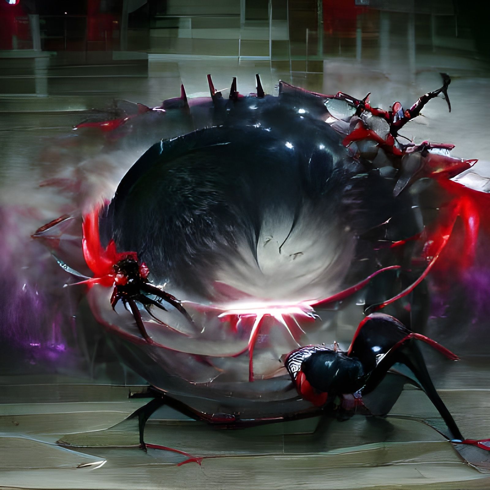 Character Wielding Dark Energy Sphere, Sinister Digital Art
