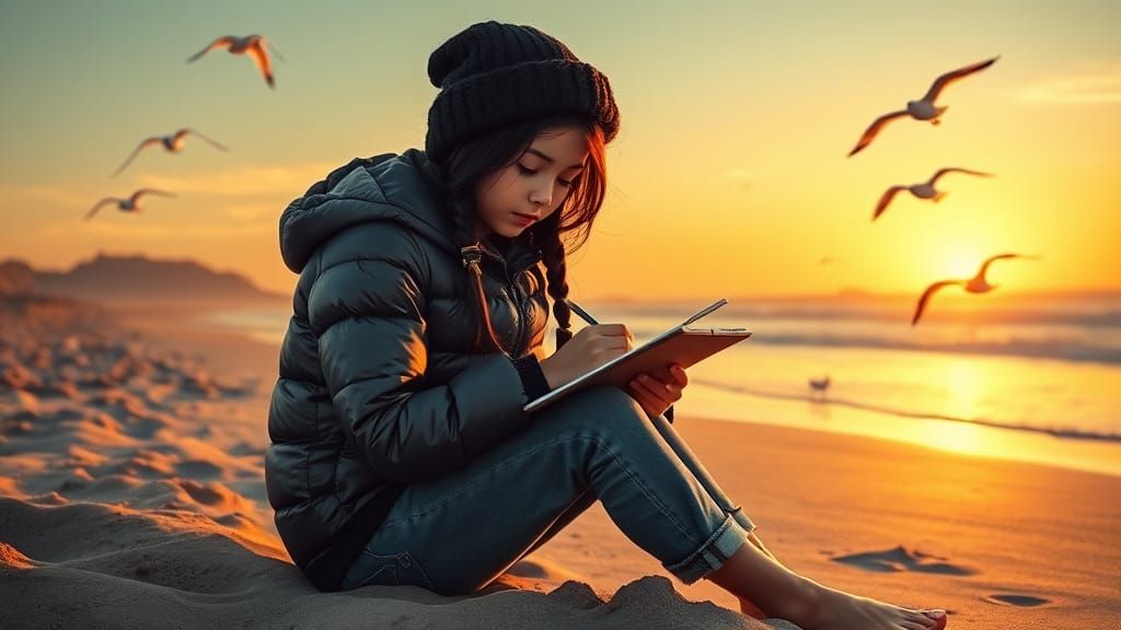 Making a drawing in an old-fashioned way