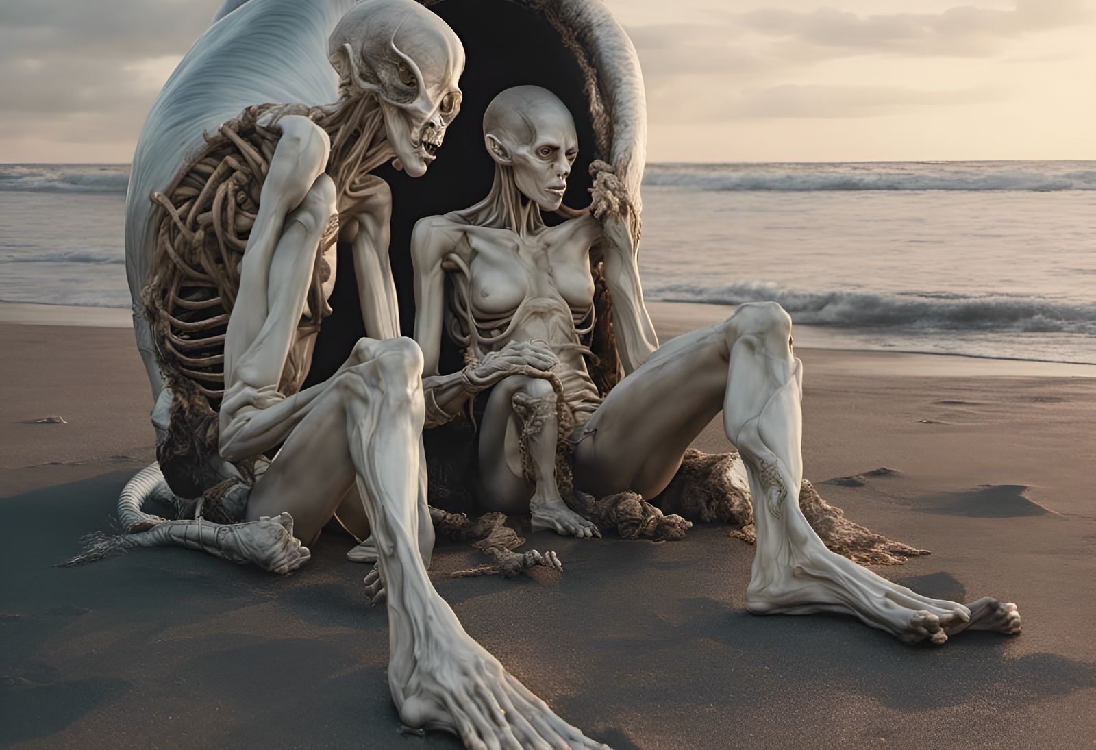 Ethereal Alien People and Pets in Magical Realism