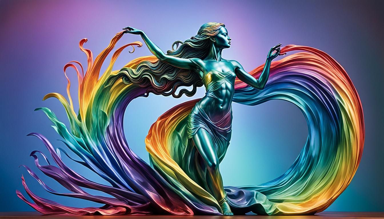 Rainbow Woman Statue of Serene Beauty