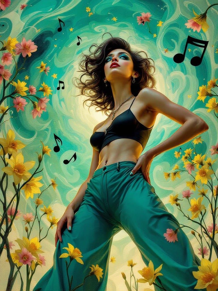 Elegant Woman in Vibrant Harmony