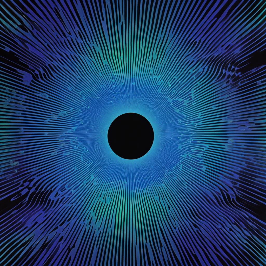 Vibrant Op Art with Ferrofluid Textures