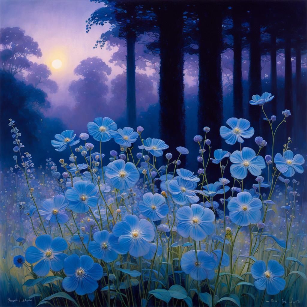 Gilded Blooms in Lavender Twilight