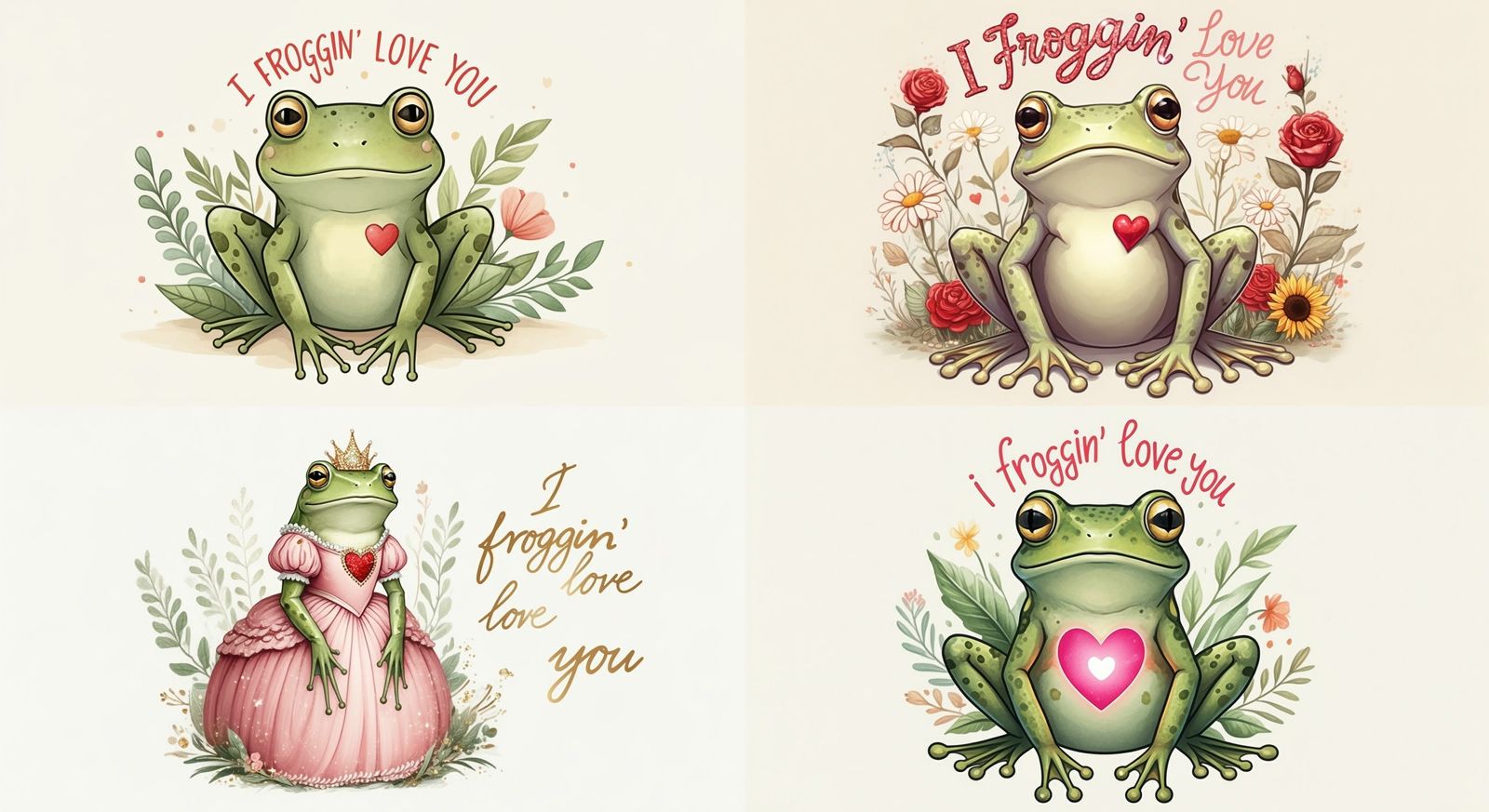 Love Struck Frog Valentine's Card