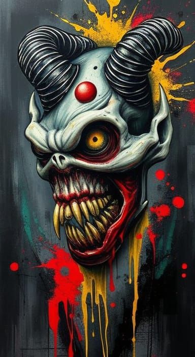 Surreal Demon Visage in Biomechanical Style