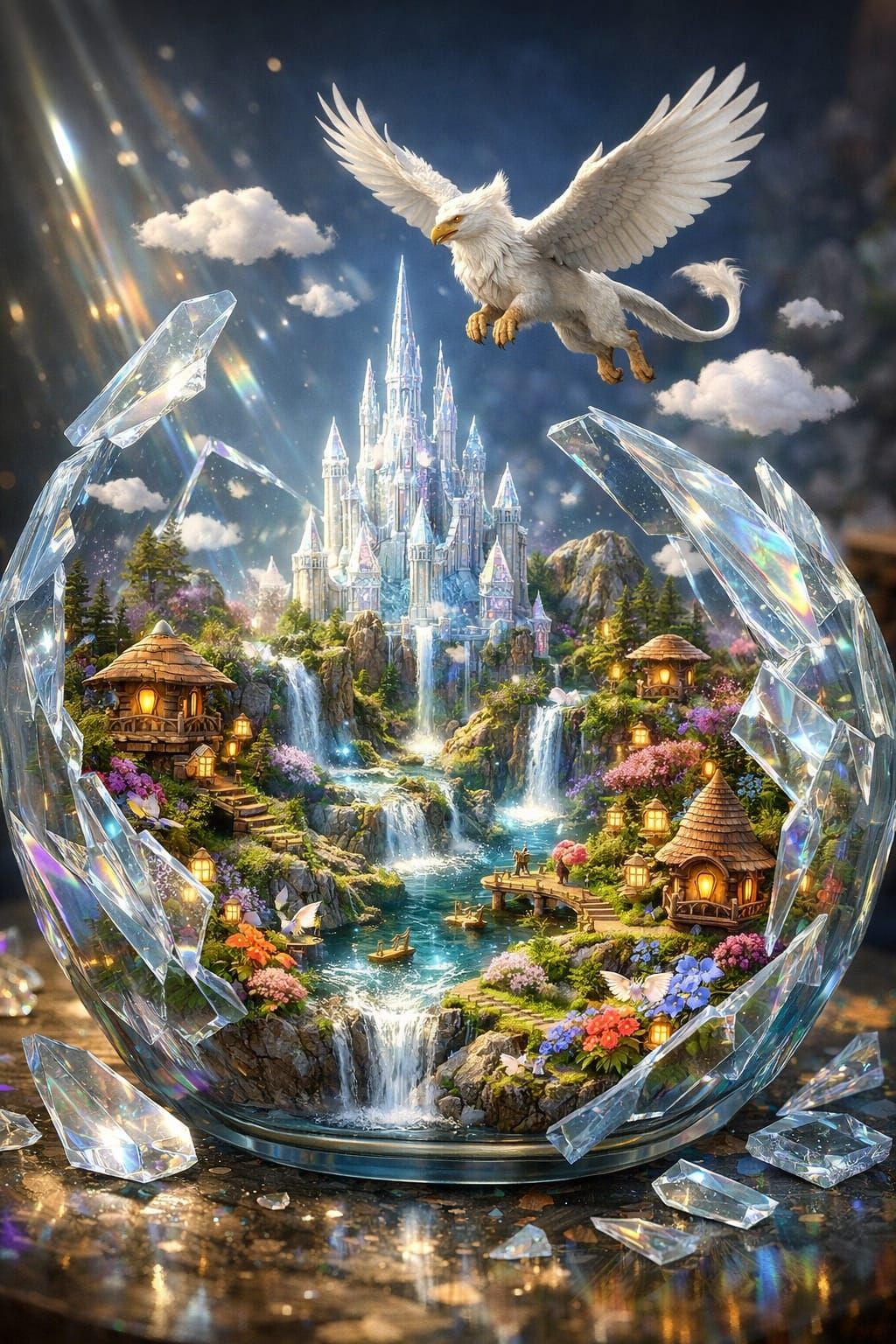 Fantasy World Emerges From Shattered Crystal Terrarium