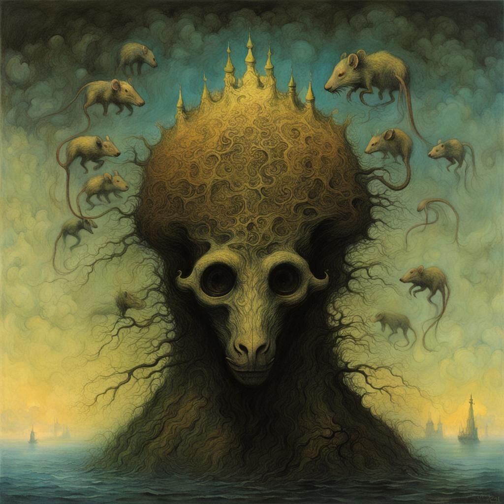 Rat King: Inspired by Beksinski's Dystopian Art