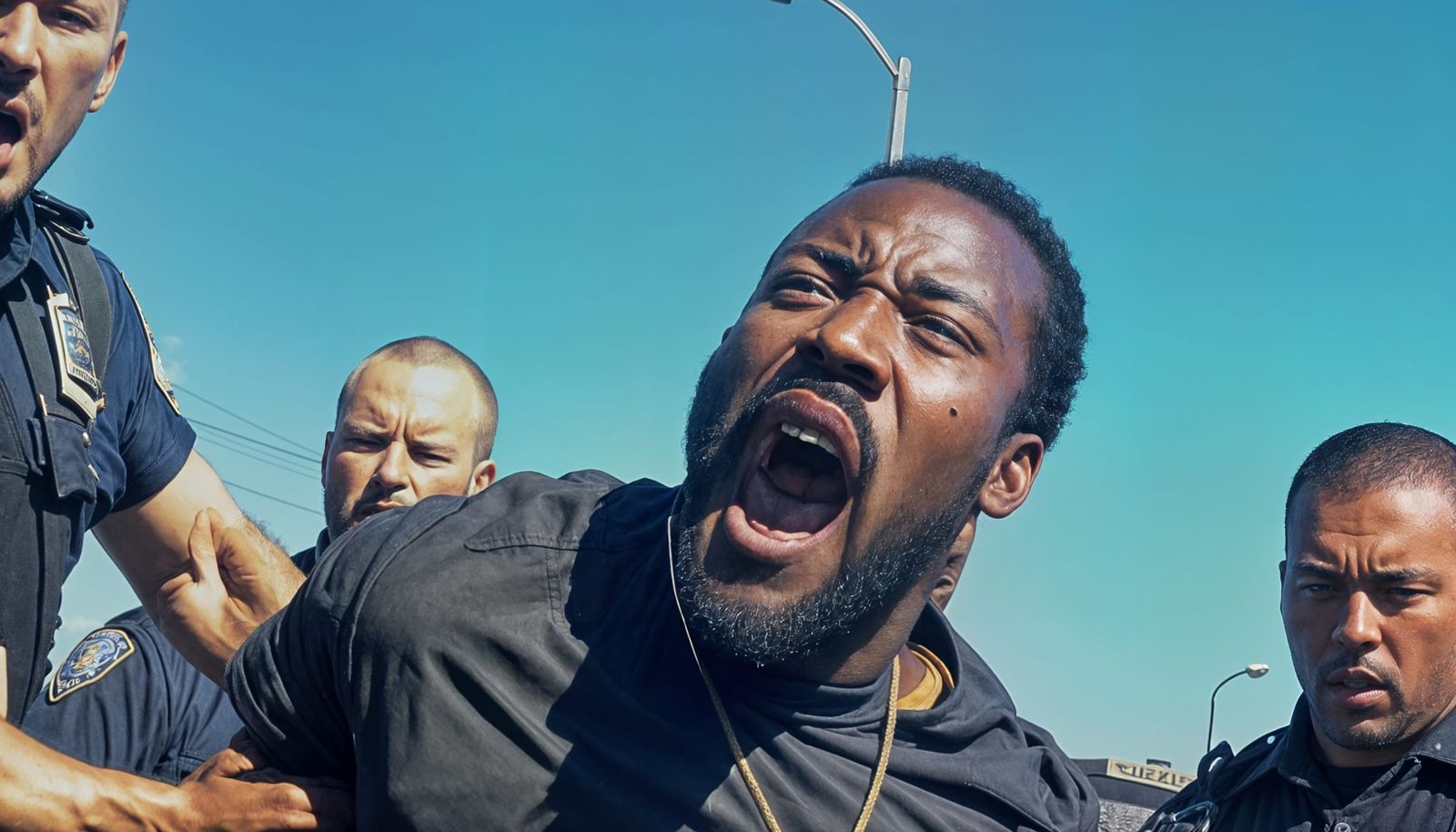 Arrest Scene with Black Man