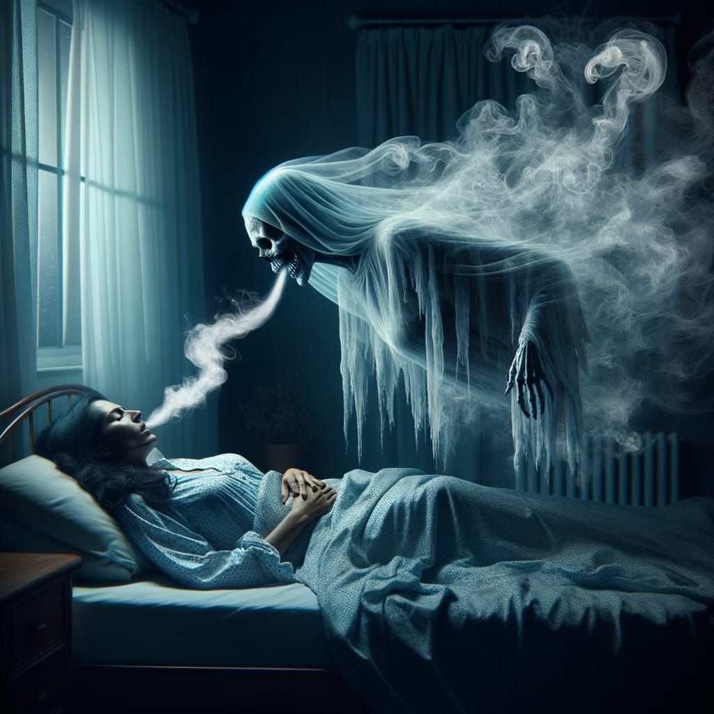 Ethereal Apparition Steals Breath from Sleeping Woman