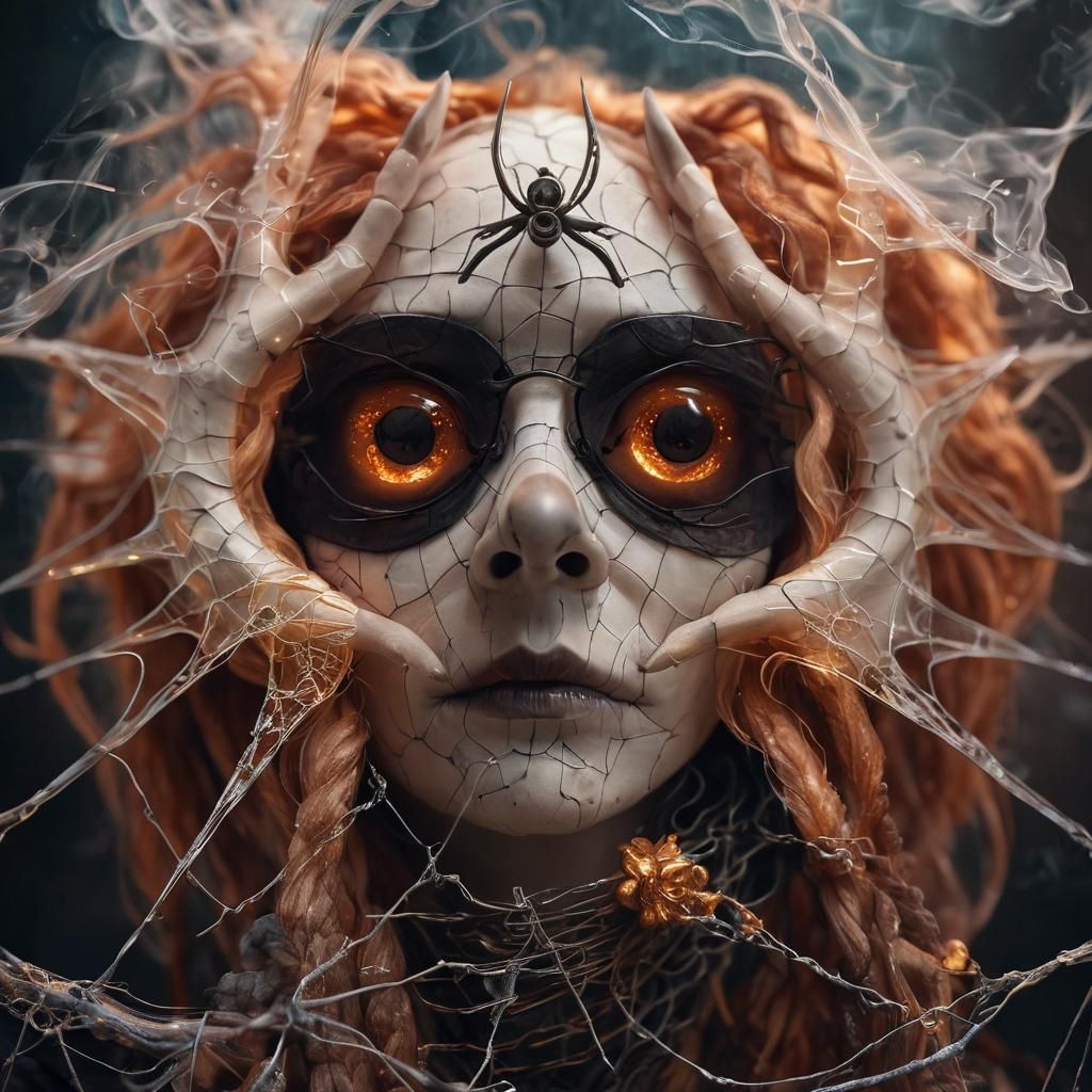 Mystical Figure in Nightmarescape Painting