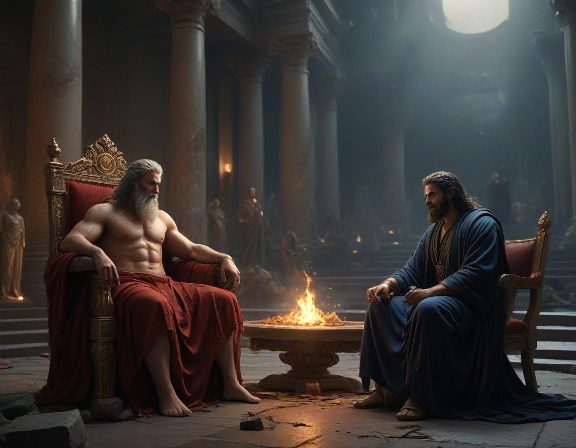 Zeus and Hades Observe a Flaming New York