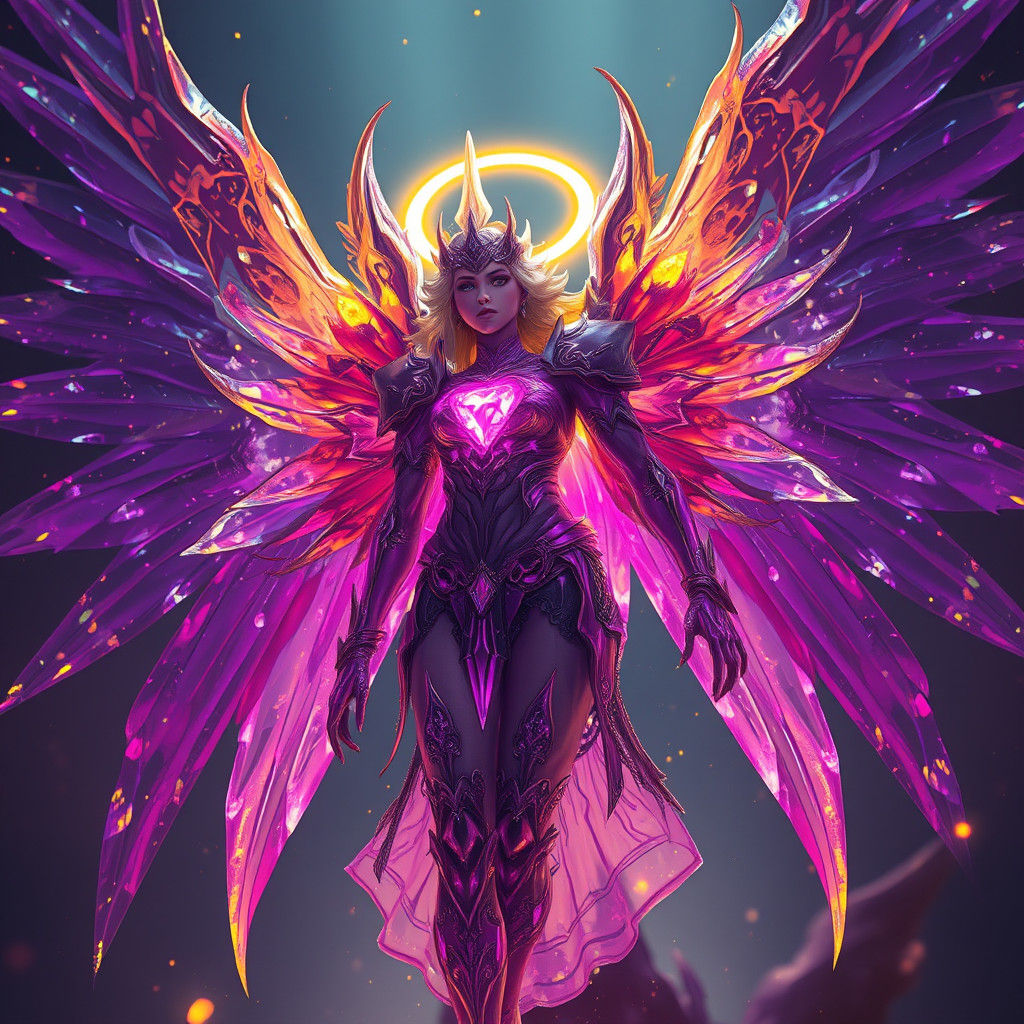 Crystal Angel in Dark Fantasy Style