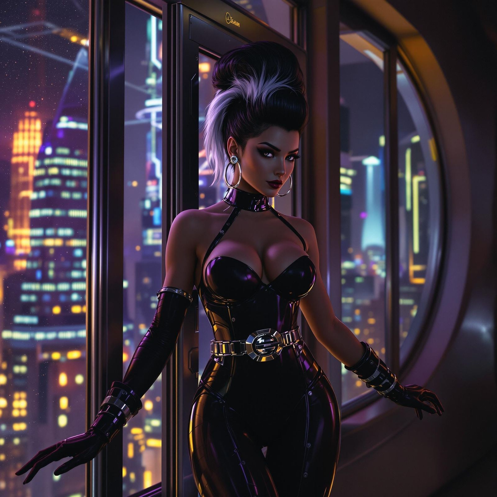 Italian Woman Escapes Office: Dark Fantasy Art Nouveau