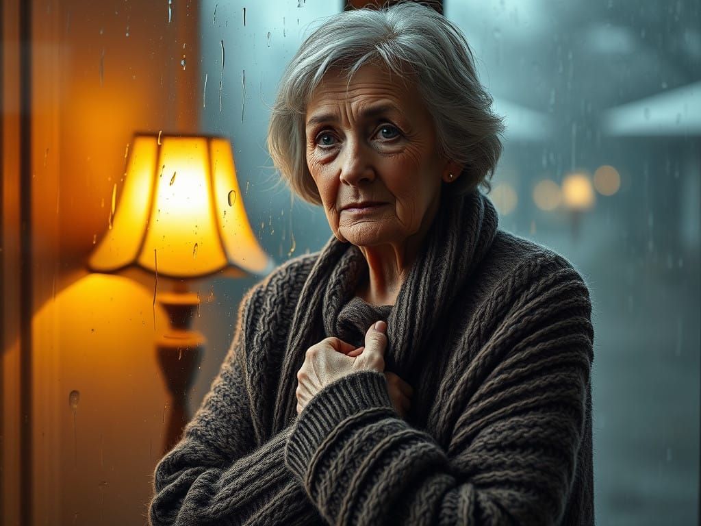 Aged Woman Reflects on Life's Passages in Introspective Sere...