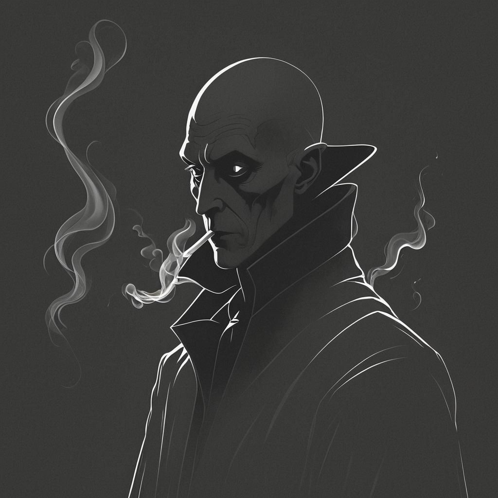 Noir Nosferatu Silhouette in High Contrast Black and White