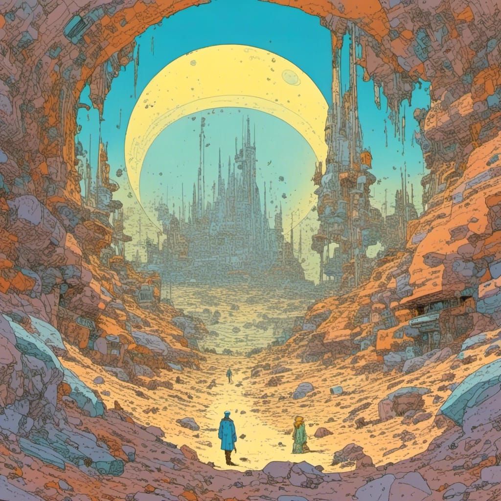 Moebius-Inspired Valkyrie in Futuristic Setting