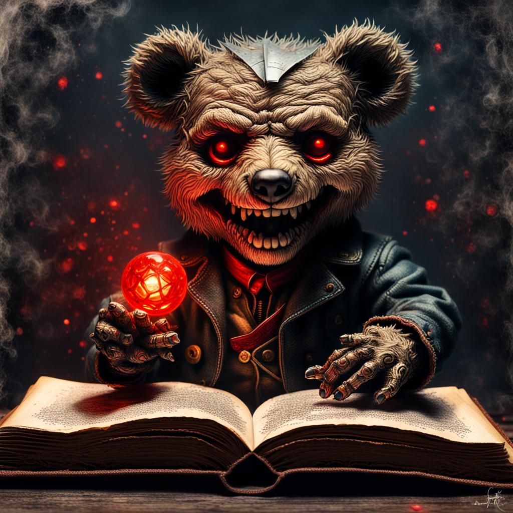 Horrorpunk Teddy Emerges From Cursed Book