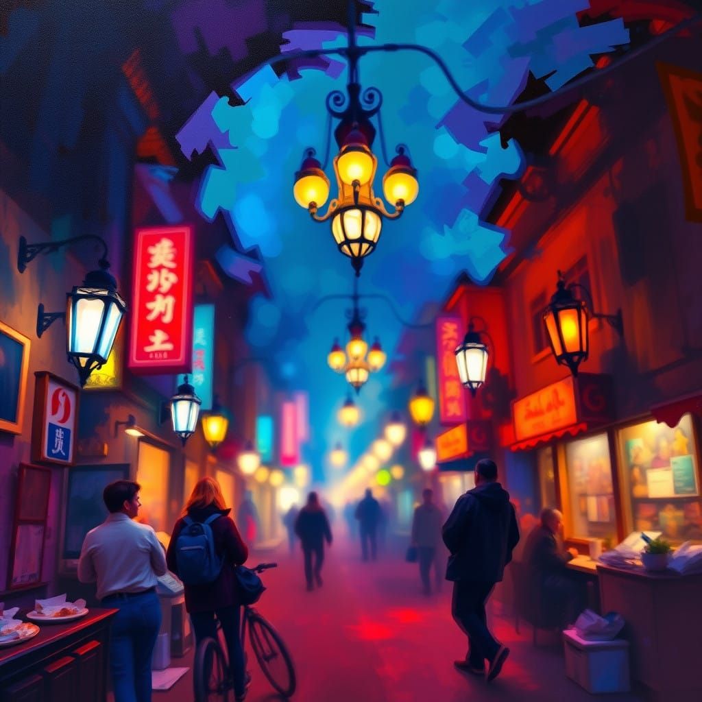 Vibrant Impasto Painting: Youthful Vitality in a Vintage Set...