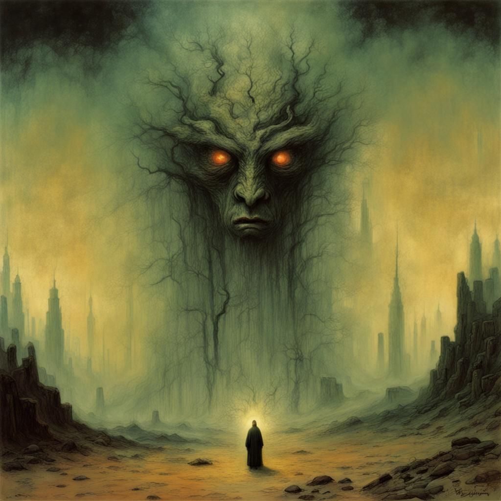 Gozer the Gozerian in Beksinski Style