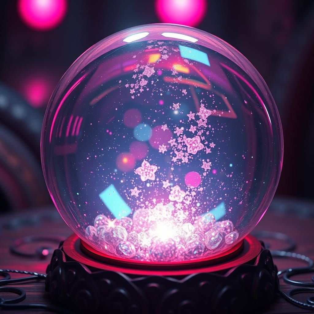 Ethereal Crystal Boll in Radiant Pink Hues