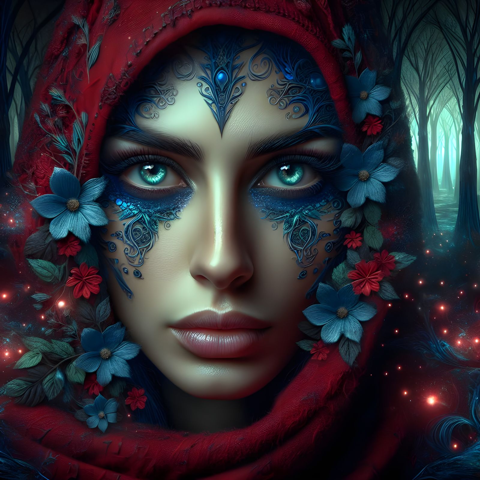 Gothic Fantasy Realism Portrayal of a Mystical Forest Guardi...