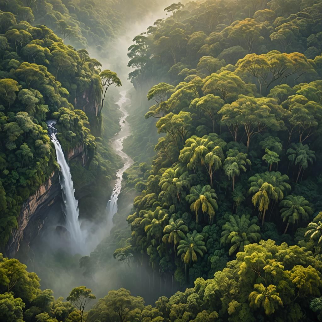 Lush African Rainforest: Hyperrealistic Digital Art