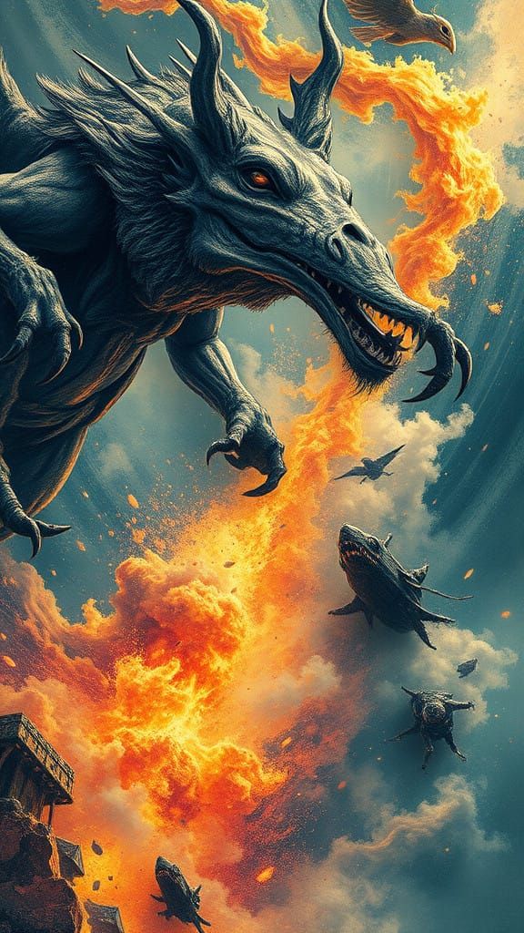 Fantastical World in Cyberpunk Hues with Intricate Details