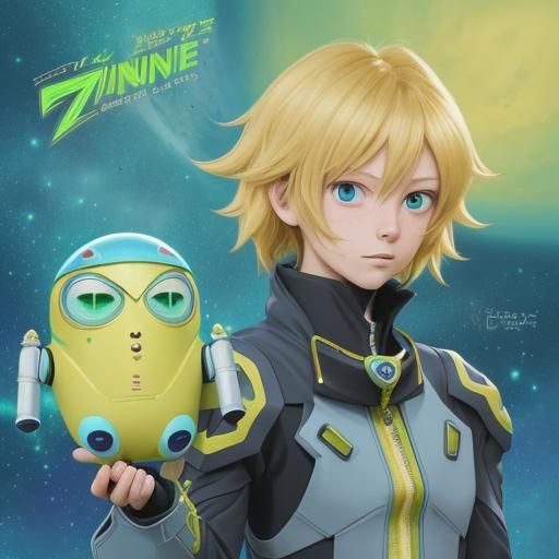 Yellow Alien in Pixar Anime Style