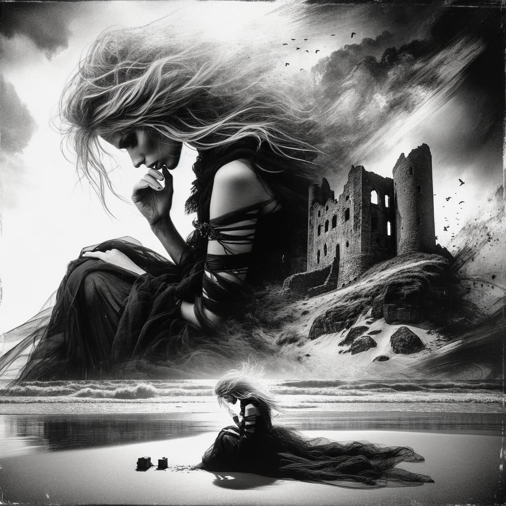 Ethereal Norse Goddess Mourns Lost Castle Keep
