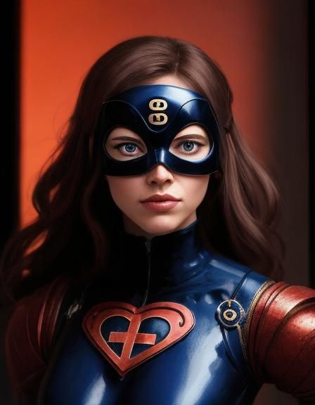 Vermillion Superhero in Science Fiction Horror Style