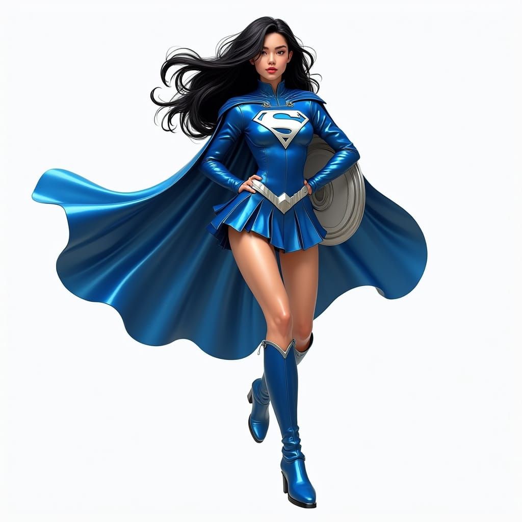 Chinese Student as Superwoman in Comic Art Style