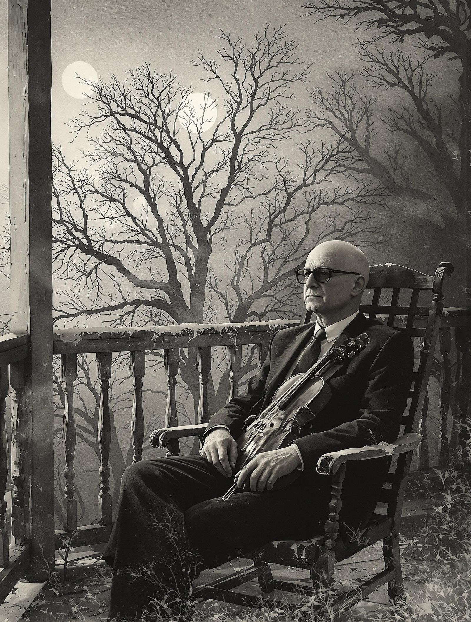 A Mysterious Musician Lost in Morning's Hush