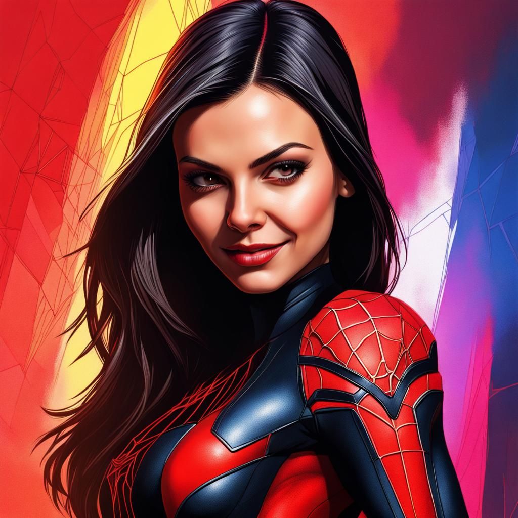 Victoria Justice as Cyberpunk Spider-Woman