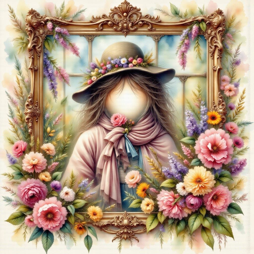 Portrait of a blank face doll